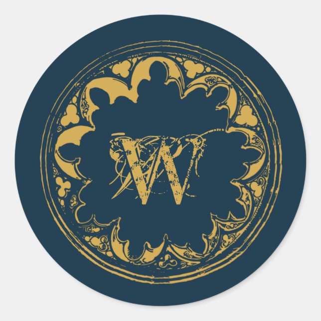 Sticker Rond Distressed monogram (Devant)