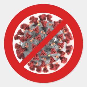 STICKER ROND DITES ARRÊTER LE CORONAVIRUS