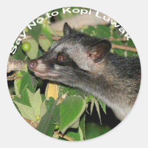 Sticker Rond Dites non à l'autocollant de Kopi Luwak