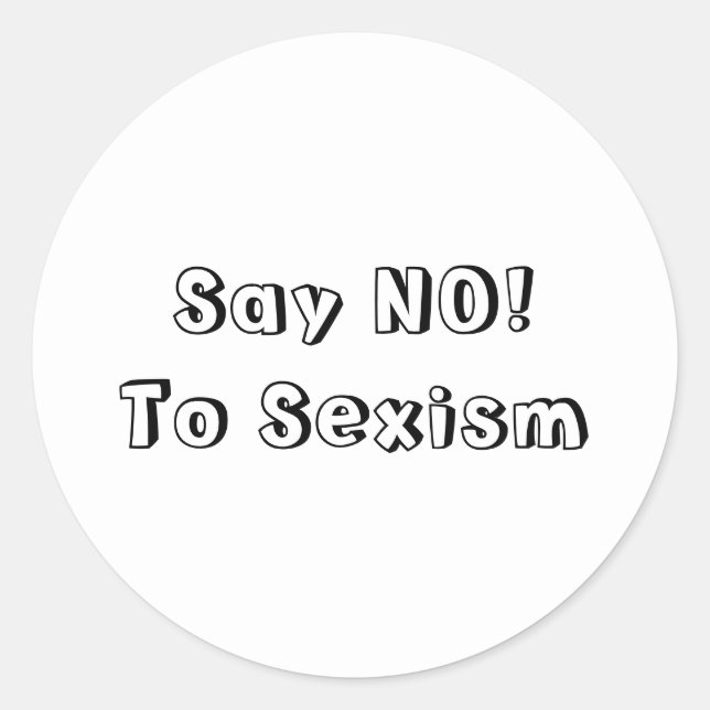 Sticker Rond Dites Non Au Sexisme (Devant)