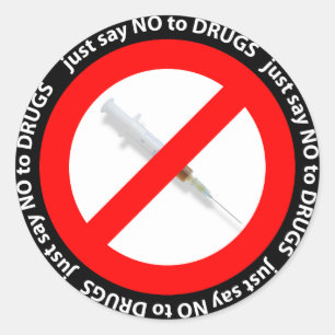Sticker Rond Dites non aux drogues