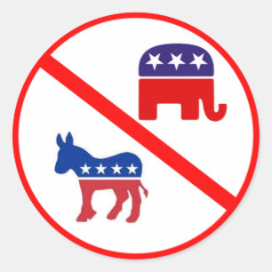 Sticker Rond Dites non aux Républicains et aux Démocrates