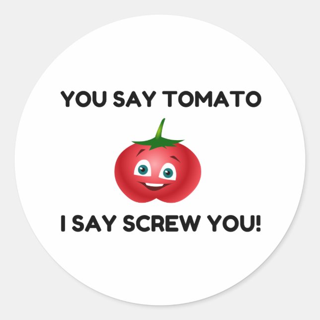 Sticker Rond Dites Tomate (Devant)
