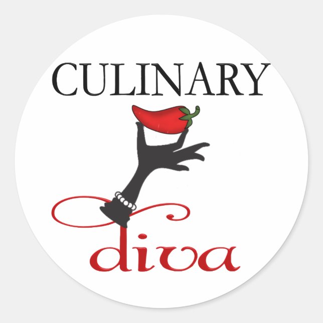 Sticker Rond Diva culinaire (Devant)