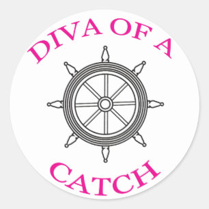 Sticker Rond "Diva of a Catch"