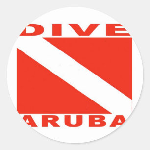 Sticker Rond Dive Aruba