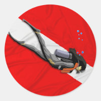 Diver Et Drapeau De Plongée