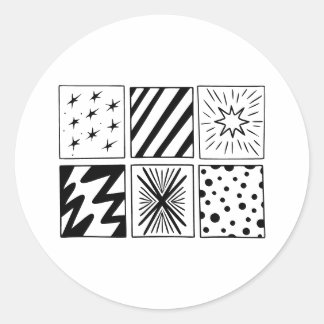 Sticker Rond diverses textures isolées sur un mélange arrière -
