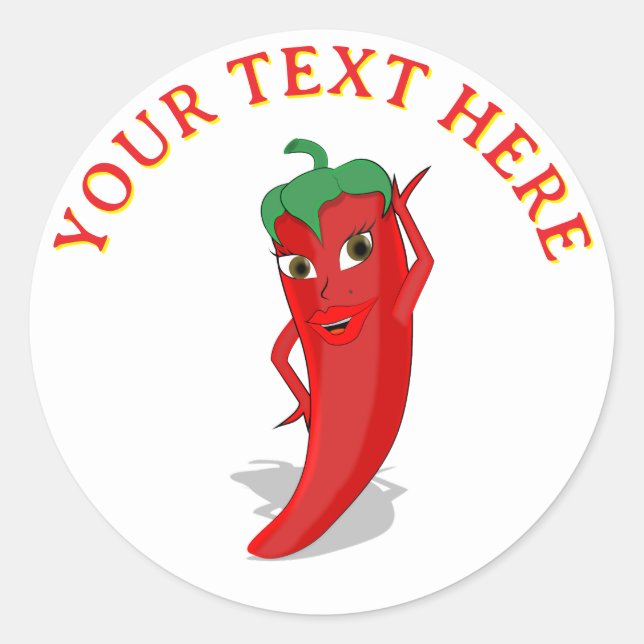 Sticker Rond Divine Piment Rouge Chaud (Devant)