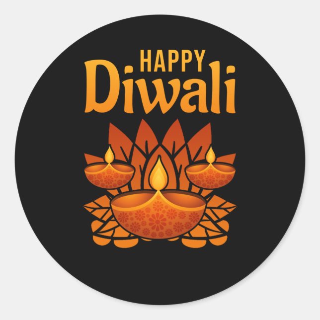 Sticker Rond Diwali Happy Diwali (Devant)