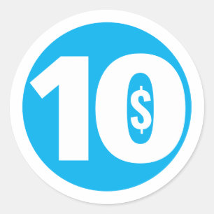 Sticker Rond Dix Dollars