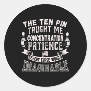 Sticker Rond Dix Épingles M'A Appris Chaque Mot Maléfique Homme