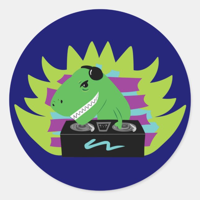 Sticker Rond Dj-asaurus Rex (Devant)