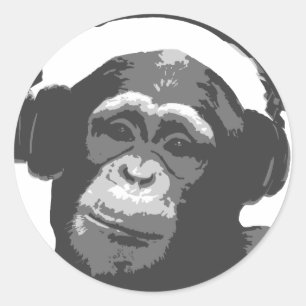 STICKER ROND DJ MONKEY