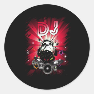 Sticker Rond Dj Music Lover Music Player Sound Cool