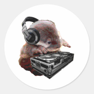Sticker Rond DJ None Otter