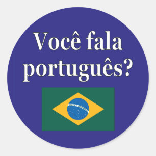 Sticker Rond Do you speak portuguese ? Flag