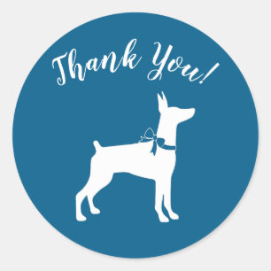 Sticker Rond Doberman Dog Baby shower Puppy Pinscher