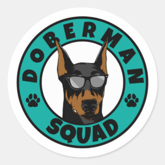 Sticker Rond Doberman Squad