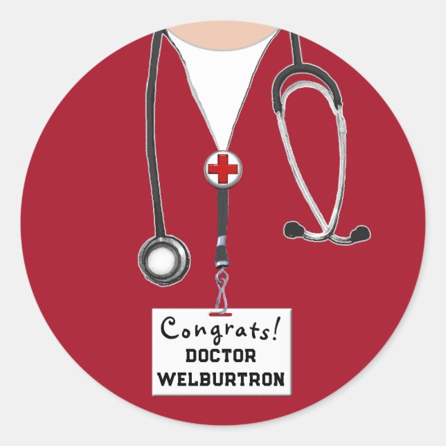 Sticker Rond Docteur (Devant)