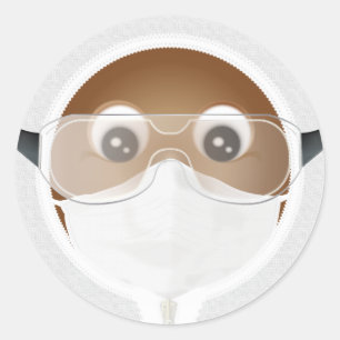 Sticker Rond Docteur Emoji   Afro-Américains