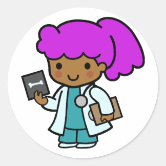 Sticker Rond Docteur Girl