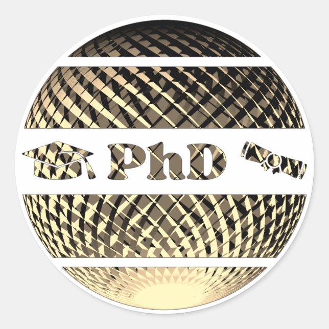 Sticker Rond Doctorat en or (Devant)