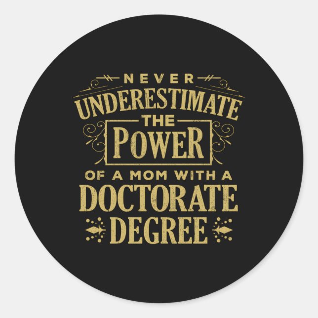 Sticker Rond Doctorat Graduation Maman Fête de la mère (Devant)