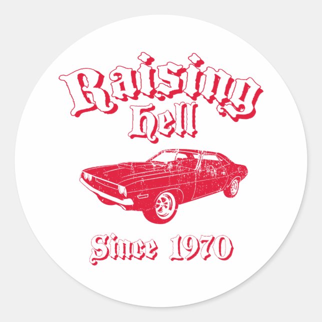 Sticker Rond Dodge Challenger 1970 (Devant)