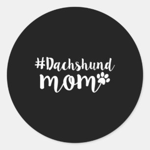 Sticker Rond Dog Chien de chien Maman Weiner Dog Venin
