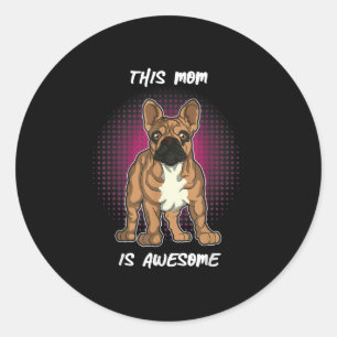 Sticker Rond Dog lovers French Bulldog
