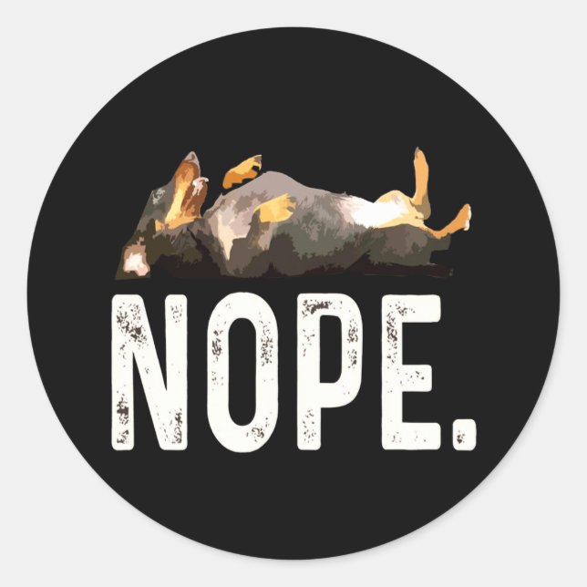 Sticker Rond Dog | Miss Dachshund. Non. (Devant)