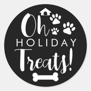 Sticker Rond Doggy Christmas Present, pooch, Custom Dog Biscuit