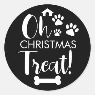 Sticker Rond Doggy Christmas Present, pooch, Custom Dog Biscuit