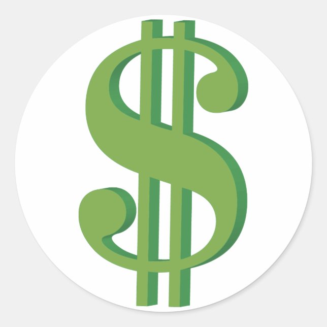 Sticker Rond Dolar, panneau, 3D (Devant)