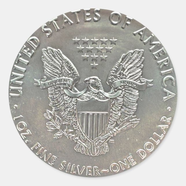 Sticker Rond Dollar d'argent américain (Devant)