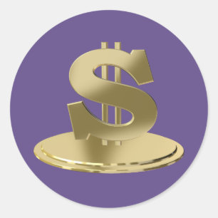 Sticker Rond Dollar d'or