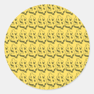 Sticker Rond dollar or