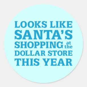 Sticker Rond Dollar Store Père Noël