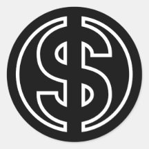 Dollar Symbole monnaie en cercle noir