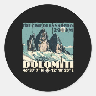 Sticker Rond Dolomites Italie Tre Cime Di Lavaredo Drei Zinnen