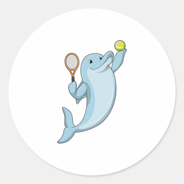 Sticker Rond Dolphin at tennis (Devant)