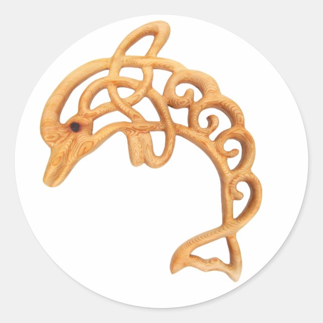 Sticker Rond Dolphin bondissant noeud celtique (Devant)