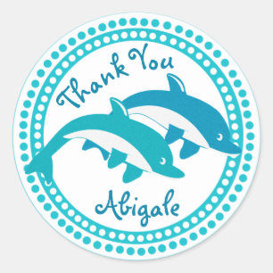 Sticker Rond Dolphin Merci de la vie marine