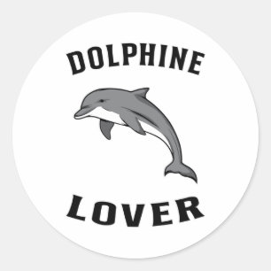 Sticker Rond Dolphins Dolphin Mer Océan Animal Eau Idée cadeau