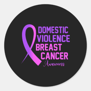 Sticker Rond Domestic Violence And Breast Cancer Awareness Mont