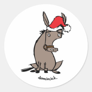 Sticker Rond Dominick l'âne