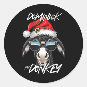 Sticker Rond Dominick L'âne Drôle Noël Italien Christ