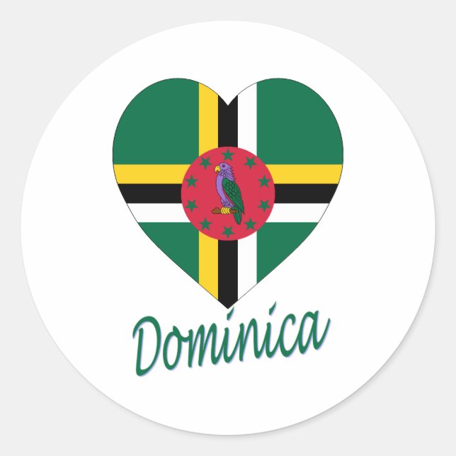 Sticker Rond Dominique - Coeur du drapeau (Devant)
