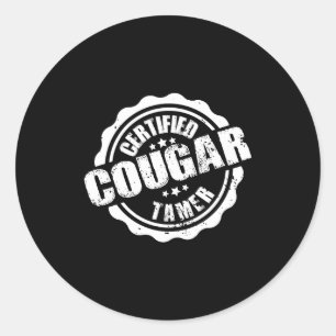 Sticker Rond Dompteur de Cougar certifié Drôle Hommes Dompteur